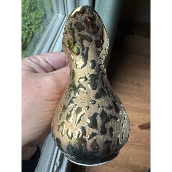 Kingwood Weeping Gold Pitcher Vase Ewer 4 Inches Vintage MCM East Palestine Ohio - Picture 2 of 6